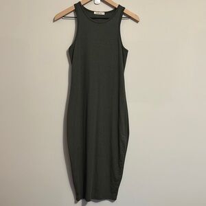 Marine Layer Deep Green Sleeveless Midi Dress